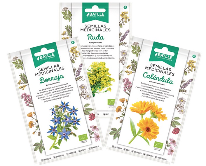 Catorce plantas medicinales en sobres de semillas 